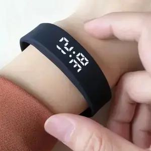 LED 디지털 스마트 팔찌 방수 시계 진동 알람 알림 기능이 있는