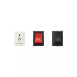 10Pcs 푸시 버튼 스위치 10x15mm SPST 2Pin 3A 250V KCD11 스냅인 on/Off 로커 검정색 빨간색과 흰색