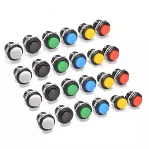 18pcs 6A/125V AC 3A/250V 16MM 자체 재 순간 버튼 스위치