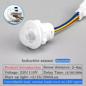 이중 조정 가능한 지연 PIR 센서 감지기 스마트 스위치 LED 110V AC220V 적외선 모션 자동 켜짐 꺼짐