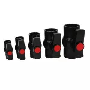 1pc 20/25/32/40/50mm 정원 관개 용 검은 PVC 볼 밸브 물 파이프 피팅 수족관 탱크