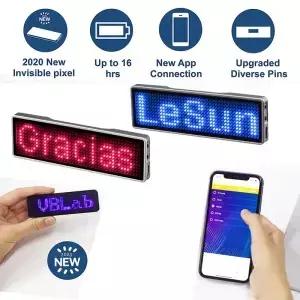 완전히 새로운 블루투스 LED 이름 DIY 프로그래밍 가능한 스크롤 메시지 보드 미니 디스플레이 HD 텍스트