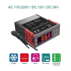 STC1000 LED 디지털 온도 컨트롤러 AC110220V 히터 냉동고 냉장고 용 NTC 센서가있는 릴레이 조절기
