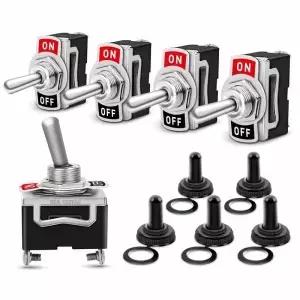 5Pcs 헤비 듀티 자동차 보트 로커 토글 스위치 250V 2Pin SPST ON/OFF 방수 부팅