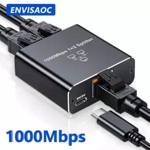 기가비트 이더넷 스위치 Rj45 분배기 LAN 확장 어댑터 1000Mbps 네트워크 커넥터 1to2 PC 노트북 TV 박스