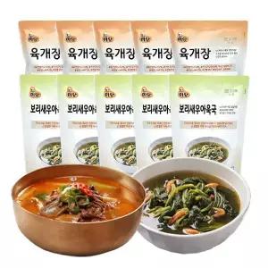 미당 육개장 5팩 + 보리새우아욱국 5팩