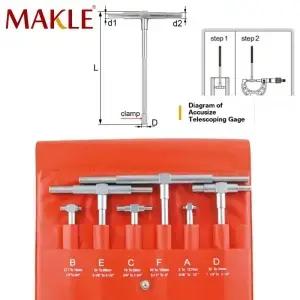 MAKLE 조정 가능한 내경 게 미터 측정 도구 정밀 텔레스코픽 게/세트