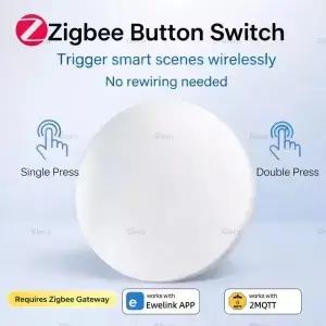 Zigbee 스마트 푸시 버튼 무선 장면 스위치 Ewelink App 원격 제어 자동화 시나리오 Zigbee2MQTT와 함께