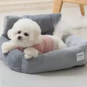 강아지 극세사 카시트 중형 1P 차량 쿠션 방석 여행