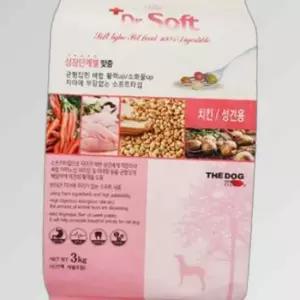 애견 사료 닥터소프트 치킨 어덜트 성견 3kg 반려견