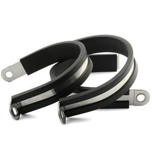 HJ 가든 6PCS 2인치 50MM 고무 쿠션 스테인리스 스틸 케이블 클램프 튜브 홀더 패스너