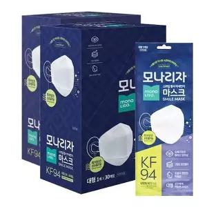 [모나리자] 스마일 마스크 끈조절 대형 KF94 60매