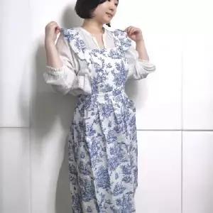 면소재 뜨왈 프릴 원피스 앞치마 생활방수 커피숍