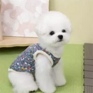 강아지 누빔 조끼 사이즈선택 강아지꽃무늬조끼 중형견조끼 강아지김장조끼