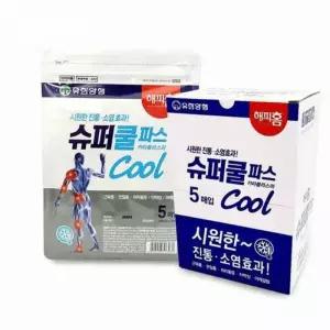 쿨파스 파스 슈퍼 슈퍼쿨 붙이는 시원한 허리 결림 5매