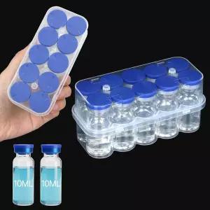 10ml 바이알 펩드 보관 케이스 냉장고용 10슬롯 인슐린 및 정리 봉투 유리 GLP-1 등 용 투명 보호 상자