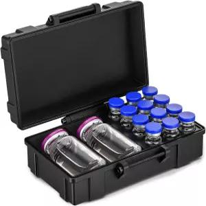 허쉬 펩드 케이스 12 x 3ml 및 Bac 바이알 저장 재구성 용액 Glp1 듀얼 사이즈 냉장고 냉동고 여행용 14