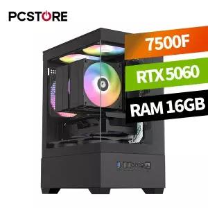 피씨스토어 베스트 게이밍 7500F RTX 5060 (16GB, M.2 500GB) / 조립 컴퓨터 데스크탑 PC