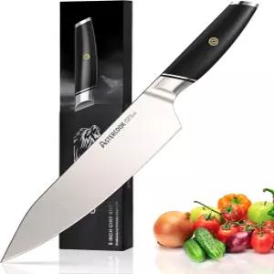Astercook 셰프 나이프 8인치 프로페셔널 키친 독일 고탄소 스테인리스 스틸 울트라 샤프 인체공학적