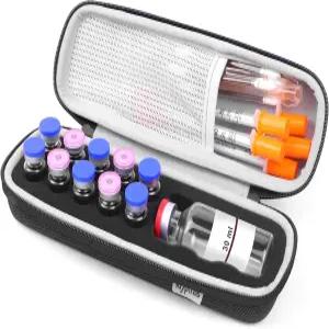 크립토스 11 슬롯 인슐린 바이알 프로텍터 케이스 성 정리 봉투 1ml 10개용 BAC 물병 운반 냉장고 보관