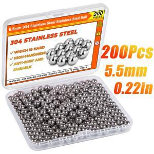 200개 5.5mm 스테인레스 스틸 페인트 혼합 공 - 예술, 및 DIY용 모델 교반기 공0.22
