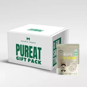 (선물세트) 퓨어잇 오가닉 튀밥 10봉 선물용 간식박스출산 아기 쌀과자 떡뻥 유기가공식품 돌선물 백일