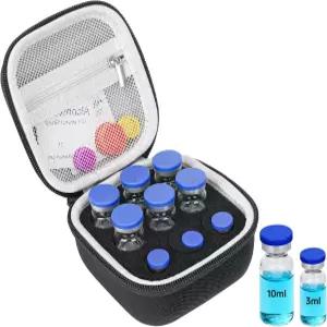 냉장고용 9 슬롯 펩드 케이스 3ml 또는 바이알용 인슐린 및 보관 알코올 물티슈 바늘 주사기 공간 조절