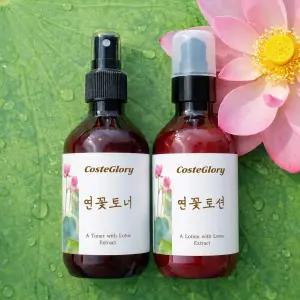 [160g UP] 연꽃 토너와 로션 세트 순한 청소년 여드름 피부 진정 초등 중등 성인 학생 기초 화장품