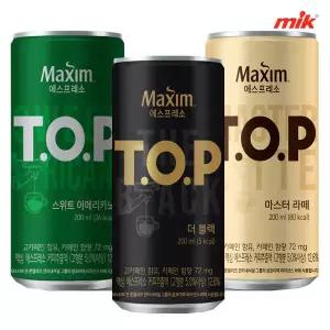 맥심 티오피 3종 200ml x36캔 (6팩x6)/마스타라떼/블랙/스위트아메리카노/캔커피/캔음료
