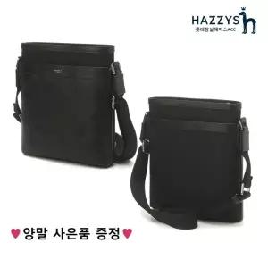 [롯데백화점]헤지스ACC [선물포장] HJBA3E172BK_블랙 가죽 체크 실버로고 크로스백