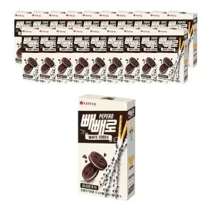 롯데웰푸드 빼빼로 화이트쿠키, 37g, 20개