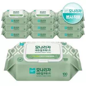 [모나리자] 내추럴 포레스트 물티슈 (캡형) 100매*10팩 1Box