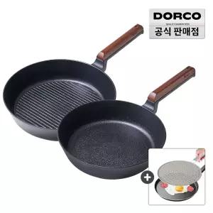 [최대25%] 도루코 헤이즐 IH 인덕션 팬 2종세트(프라이팬 24cm+그릴팬 26cm)