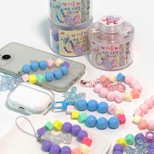일정문구 커플비즈스트랩만들기 diy 세트 y2k 키링 태그홀더 스마트폰 악세사리 가방 파우치 에어팟 케이스 우정템 파스텔 예쁜키링