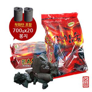 무공해 고향참숯 14kg 1BOX(700gX20봉) l비비큐 펜션