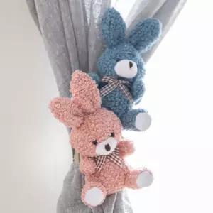 토끼인형 귀여운 커튼 집게 타이백 소보루 토끼 인형 15cm 2컬러 인테리어 실내 장식 소품 고정 홀더 선물