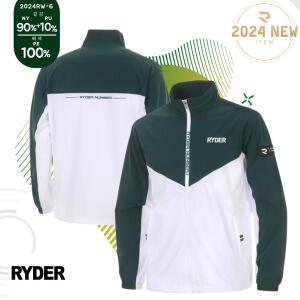 [라이더] 바람막이 배드민턴 긴팔 상의 화이트 그린 2024RW-6