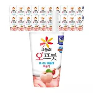 빙그레 요플레 오프룻 복숭아 180ml 20개 / 마시는 요거트