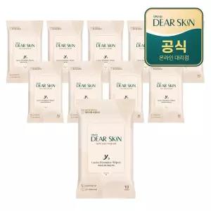 디어스킨 락토 페미닌 여성청결 티슈 10매x10팩