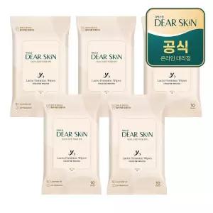 디어스킨 락토 페미닌 여성청결 티슈 10매x5팩