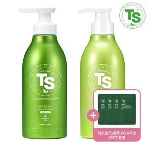 [신세계라이브쇼핑]올뉴 TS 샴푸 500g + TS 프리미엄 트리트먼트 500ml (+저스트TS샴푸 6g 4개입 1set ...