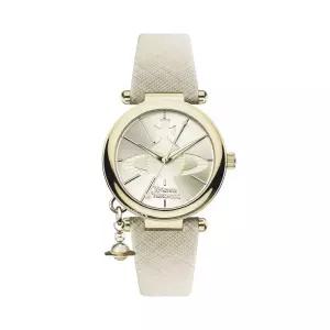 비비안웨스트우드 VV006GDCM 오브 여성 가죽 쿼츠 32mm