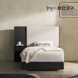 장인가구 까르뎅차콜 패브릭 LED 호텔 평상형 침대 프레임 SS+유로탑+400협탁1
