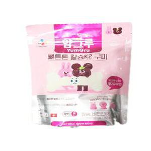 CJ 얌그루 뼈튼튼 칼슘 K2 60구미 딸기우유맛 e