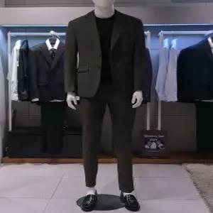 [트루젠] 트루젠 여름셋업 카키 풀스판 남자 캐주얼 수트세트 2222JKPL011074