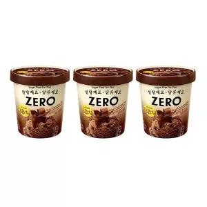 [슈팅냉동] 제로 아이스 딥초콜릿 파인트 474ml, 3개