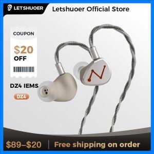 LETSHUOER DZ4 트리플 다이나믹 드라이버 단일 R-Sonic 패시브 필터링 모듈 EDC Hifi 이어폰 모니터