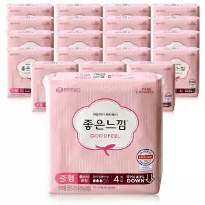 좋은느낌 오리지널 울트라슬림 중형 4개입 x20팩 휴대용 자판기용 생리대