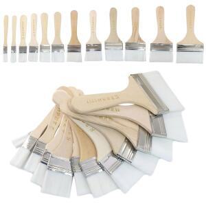 조르페터 12PCS 모듬 사이즈 아트 페인트 브러시 세트, 다용도 플랫 헤이크 나일론 브리스틀, 수채화, 바니시, 도자기, 도자기 그림 / 작가(화이트, 1-12#)