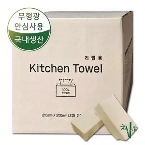 [어스프렌드]에버크린 대나무 항균 뽑아쓰는 키친타올 리필 2000매